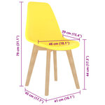 vidaXL Chaises à manger lot de 6 jaune plastique