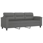 vidaXL Ensemble de canapés 3 Pièces coussins Gris foncé Tissu microfibre