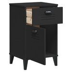 vidaXL Table de chevet VIKEN noir bois d'ingénierie