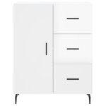 vidaXL Buffet Blanc brillant 69 5x34x90 cm Bois d'ingénierie