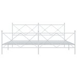 vidaXL Cadre de lit métal avec tête de lit/pied de lit blanc 200x200cm