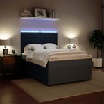 vidaXL Sommier à lattes de lit et matelas Gris foncé 140x190cm Velours