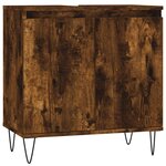 vidaXL Armoire de bain chêne fumé 58x33x60 cm bois d'ingénierie