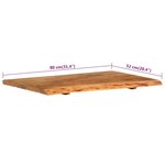 vidaXL Dessus de meuble-lavabo de salle de bain Acacia 80x52x2 5 cm