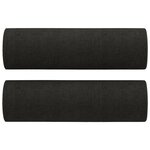 vidaXL Ensemble de canapés 3 Pièces avec coussins noir tissu