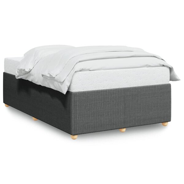 vidaXL Cadre de lit gris foncé 120x190 cm tissu