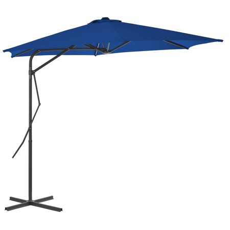 vidaXL Parasol d'extérieur avec mât en acier Bleu 300x230 cm