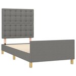 vidaXL Cadre de lit avec tête de lit Gris foncé 100x200 cm Tissu
