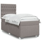 vidaXL Sommier à lattes de lit avec matelas Taupe 90x190 cm Tissu