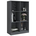 vidaXL Bibliothèque Gris 70x33x110 cm Bois de pin massif