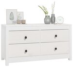 vidaXL Armoire latérale Blanc 100x40x54 cm Bois de pin massif