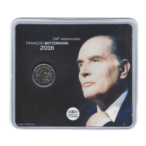 2 euros commémorative coincard BU France 2016 - François Mitterrand.