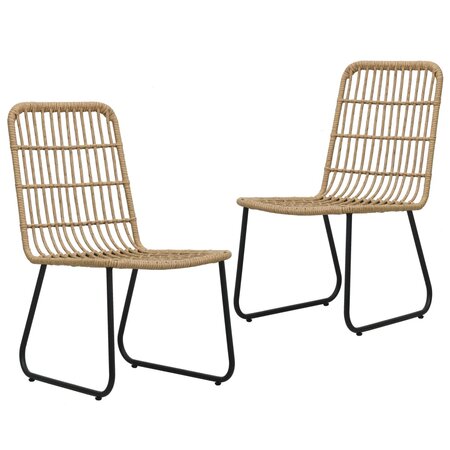 vidaXL Chaises de jardin 2 Pièces Résine tressée Chêne