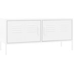 vidaXL Meuble TV Blanc 105x35x50 cm Acier