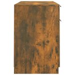 vidaXL Bureau avec armoire latérale Chêne fumé Bois d'ingénierie