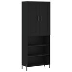 vidaXL Buffet haut Noir 69 5x34x180 cm Bois d'ingénierie