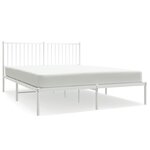 vidaXL Cadre de lit métal avec tête de lit blanc 160x200 cm