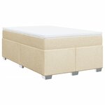 vidaXL Sommier à lattes de lit avec matelas crème 120x190 cm tissu