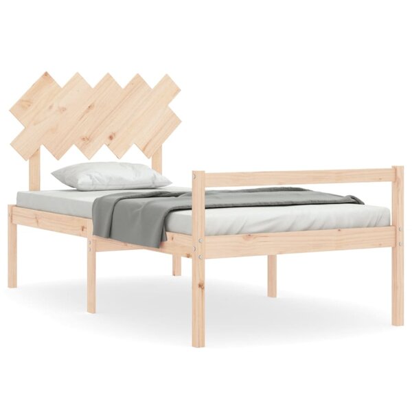 vidaXL Lit pour personne âgée et tête de lit 100x200 cm bois massif
