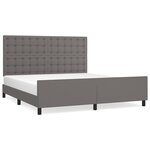 vidaXL Cadre de lit avec tête de lit Gris 180x200 cm Similicuir