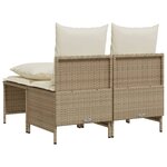 vidaXL Salon de jardin avec coussins 4 Pièces beige résine tressée