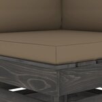 vidaXL Canapé d'angle sectionnel avec coussins Bois imprégné de gris