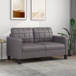 vidaXL Canapé à 2 places Gris 140 cm Similicuir