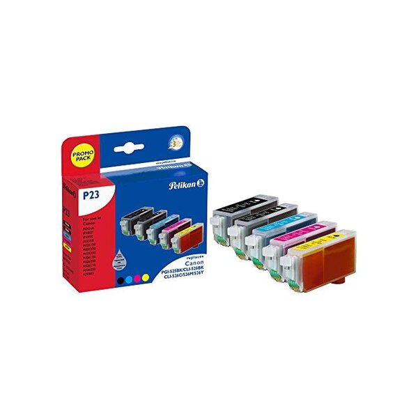 P23 cartouche jet d'encre compatible avec oem pgi 525 bk cli-526bk - c-m-y 4... Pelikan printing