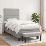 vidaXL Sommier à lattes de lit avec matelas Gris clair 100x200cm Tissu
