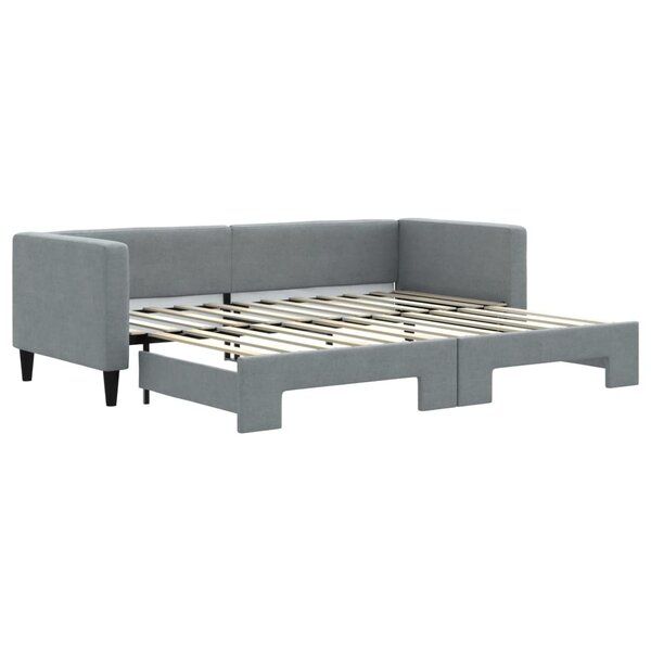 vidaXL Lit de jour avec lit gigogne gris clair 80x200 cm tissu