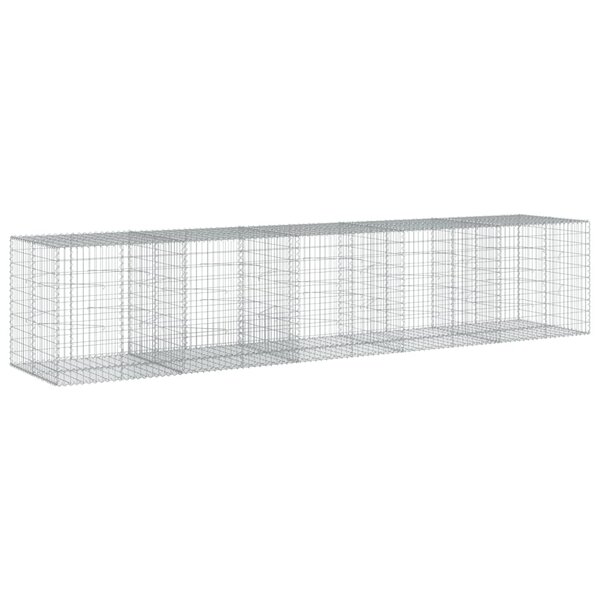 vidaXL Panier gabion avec couvercle 500x100x100 cm fer galvanisé