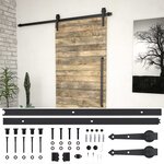 vidaXL Kit de quincaillerie de porte coulissante SKIEN 200 cm noir