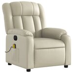 vidaXL Fauteuil de massage inclinable électrique crème similicuir