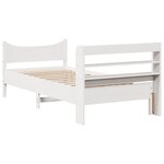 vidaXL Cadre de lit avec tête de lit blanc 90x200cm bois de pin massif