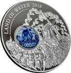 Pièce de monnaie en Argent 10 Dollars g 50 Millésime 2018 Royal Delft LAND OF WATER