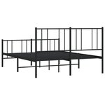 vidaXL Cadre de lit métal avec tête de lit/pied de lit noir 150x200 cm
