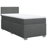 vidaXL Sommier à lattes de lit et matelas Gris foncé 90x190 cm Tissu