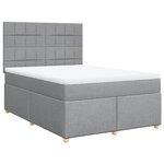 vidaXL Sommier à lattes de lit avec matelas Gris clair 140x190cm Tissu