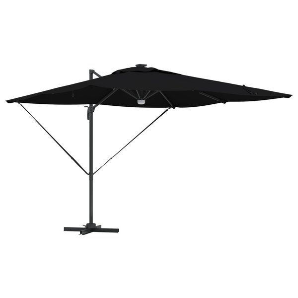 vidaXL Parasol Déporté Roma avec LEDs Noir 286x285x270 cm Aluminium
