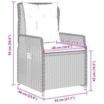vidaXL Ensemble à manger de jardin 9 Pièces coussins gris résine tressée