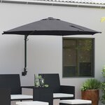 vidaXL Parasol de patio Anthracite Acier  Polyester Grand Parasol Rond