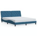 vidaXL Cadre de lit avec LED sans matelas bleu 160x200 cm velours