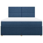 vidaXL Sommier à lattes de lit avec matelas Bleu 180x200 cm Tissu