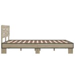 vidaXL Cadre de lit chêne sonoma 120x190 cm bois d'ingénierie et métal
