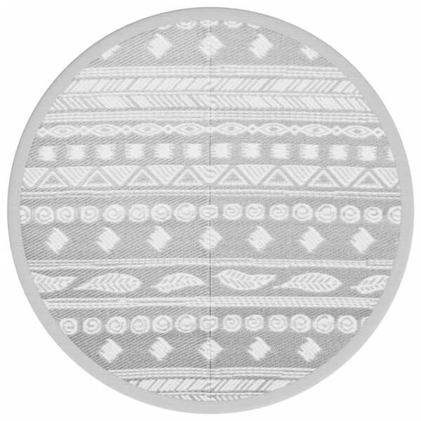 vidaXL Tapis d'extérieur gris Ø120 cm PP
