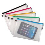 Pochette À Fermeture Éclair En Plastique Souple - Couleurs Assorties - X 10 - Exacompta
