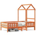 vidaXL Cadre de lit avec toit cire marron 100x200cm bois de pin massif