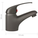 vidaXL Mitigeur de lavabo Gris 13x10 cm