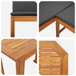 Ensemble de jardin 4 pièces en bois d'acacia avec coussins