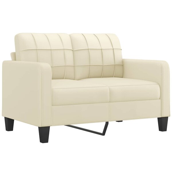 vidaXL Canapé à 2 places Crème 120 cm Similicuir